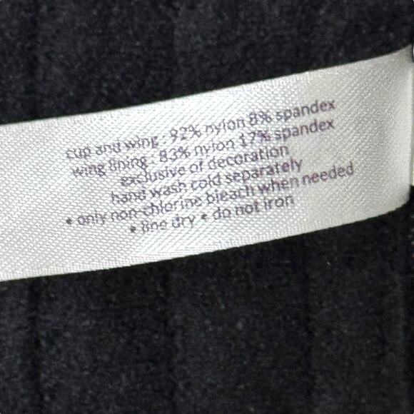 Cacique Bra Satin Full Coverage Size 42DD Black Floral Print Underwire T Shirt - Picture 8 of 10